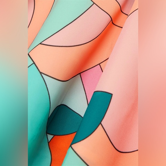 NWOT - STAUD - Mini Milla Dress - Citrus Kaleidoscope - Size 10 - Picture 2 of 10